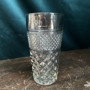 Vintage Anchor Hocking Wexford Smoked Flat Tumbler Ice Tea Glass Diamond Pattern